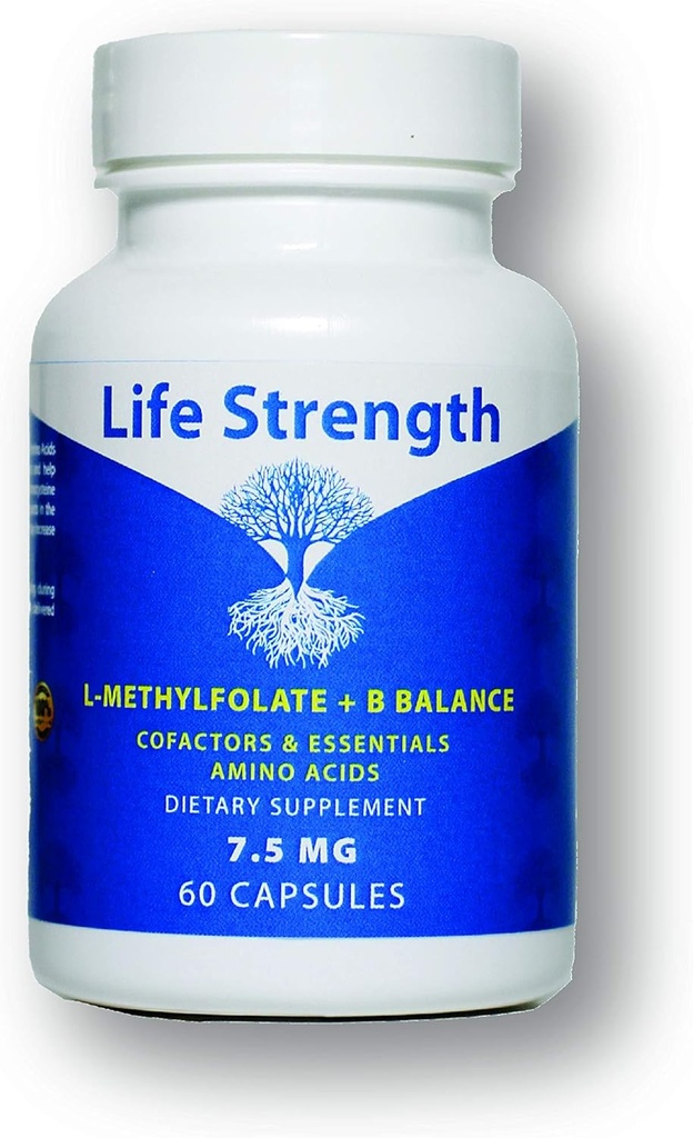 L-Methylfolate + B Balance (7.5mg) - 5-MTHF, B6, B2 &amp; B12 Methylcobalamin B Complex - 60 cápsulas - Folato de metil activo de fuerza profesional - No GMO, Gluten Free, No Fillers