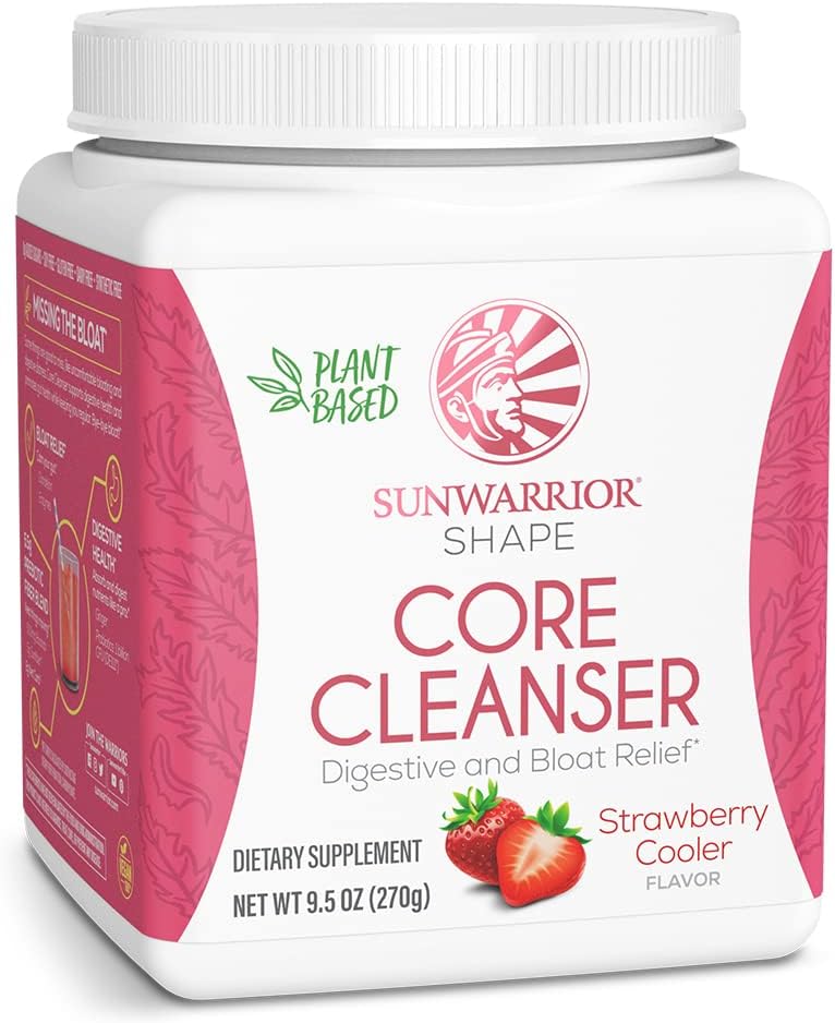 Sunwarrior Planta-Based Prebiotic Fiber Blend Powder ← Probiotic Enzymes Sunfiber Soy Free Sugar Free Gluten Free Dairy Free TEN Strawberry Cooler 30 Servings ¦ Shape Core Cleanser
