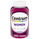 Centrum Multivitamínico para Mujeres, Multivitamina/Multimineral Suplemento con Hierro, Vitamina D3, B Vitaminas y Antioxidantes Vitaminas C y E, Gluten Libre, Ingredientes No GMO - 250 Con