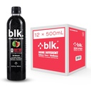 Blk. Agua mineral natural alcalino, sandía, 500 mL Pack de 12, 8 pH Agua, Extracto de ácido fúlvico biodisponible, minerales de traza, electrolitos a hidratos, reparación y restauración de células