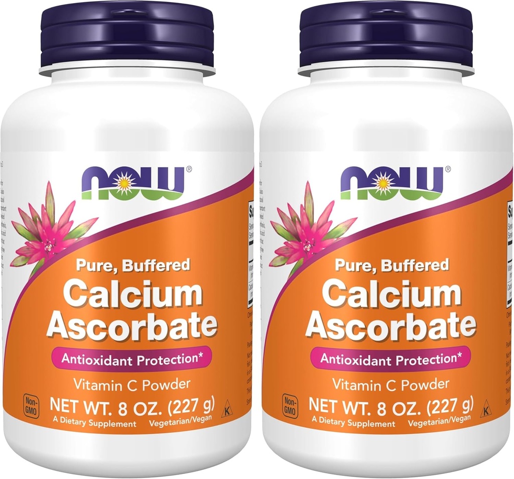 NOW Supplements, Calcium Ascorbate Powder, Buffered, Antioxidant Protection*, 8-Ounce (Pack of 2)