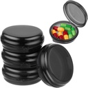 Caja pequeña de 5PCS, caja de la pila redonda de viajes, mantenedor portátil de la píldora de la medicina, organizador diario de la mini píldora para el bolsillo de propósito para mantener suplemento de aceite de pescado de la vitamina medicamentos