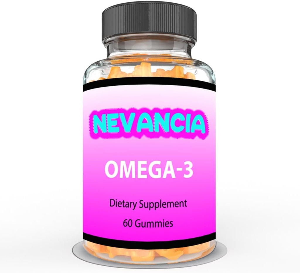 Omega-3 Gummies with DHA & EPA, Omega-3 Fish Oil, Promotes Heart & Brain Health, Eye Health, Immune Support, Natural Orange Flavour, 60 Gummies, 30-Day Supply