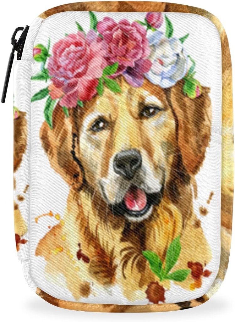 Cute Dog Golden Retriever Pill Case Weekly Medicine Organizer with Travel Bag Seven-Day Pill Box Vitamin Supplement Box Fish Oil Pills Holder