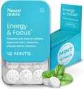NeuroGum Energy Caffeine Mints (144 piezas) - Azúcar gratis con L-theanine + Caffeine natural + vitamina B12 &amp; B6 - Nootropic Energy & Focus Supplement for Women & Hombre - Keto & Vegan, Peppermint Flavor