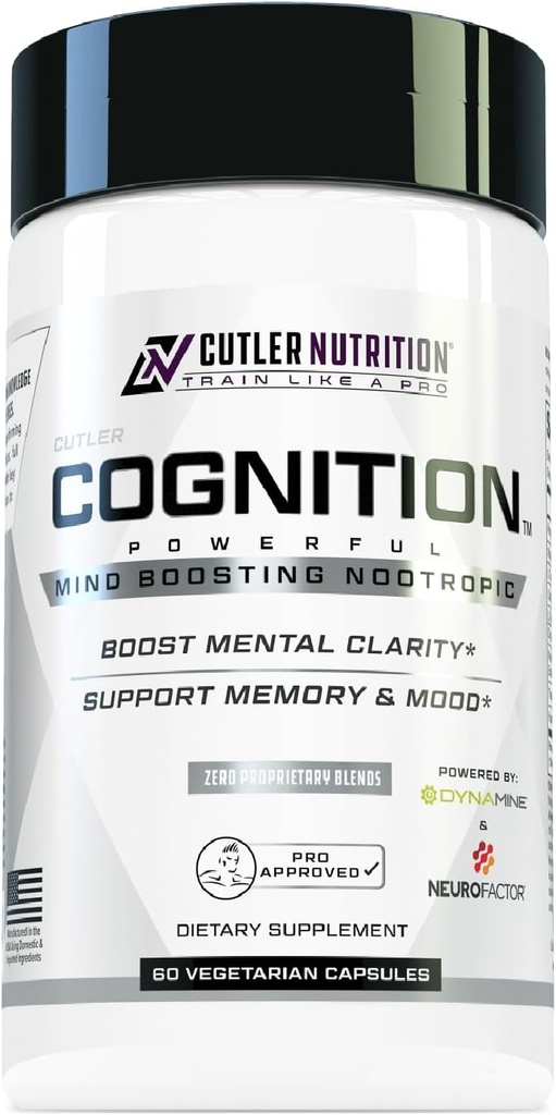 COGNITION High Potency Brain Nootropic Focus Supplement: Best Nootropic and Energy Pills for Mental Clarity, Memory, Studying, Gaming, and Work