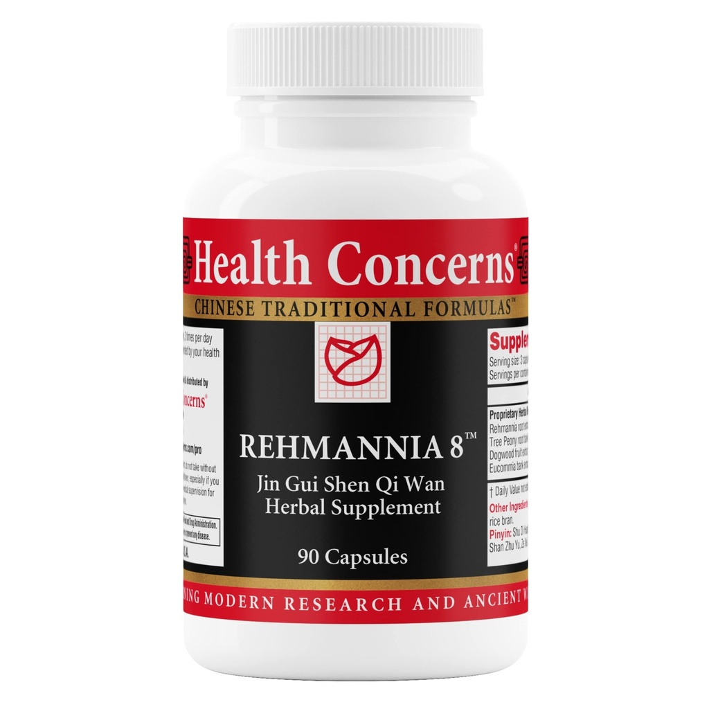 Health Concerns Rehmannia 8 - Kidney Cleanse Detox &amp; Repair Supplement - Back Discomfort & Urinary Tract Health for Women &amp; Men - Traditional Chinese Herbal Formula for Backaches - 90 Capsules