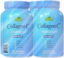 CollagenC Hydrolysate - Collagen Capsules 4 Pack con Biotina & Vitamina C - 60 cápsulas por botella para la piel, el pelo, las uñas, el aislamiento &amp; soporte conjunto - 4 Pack