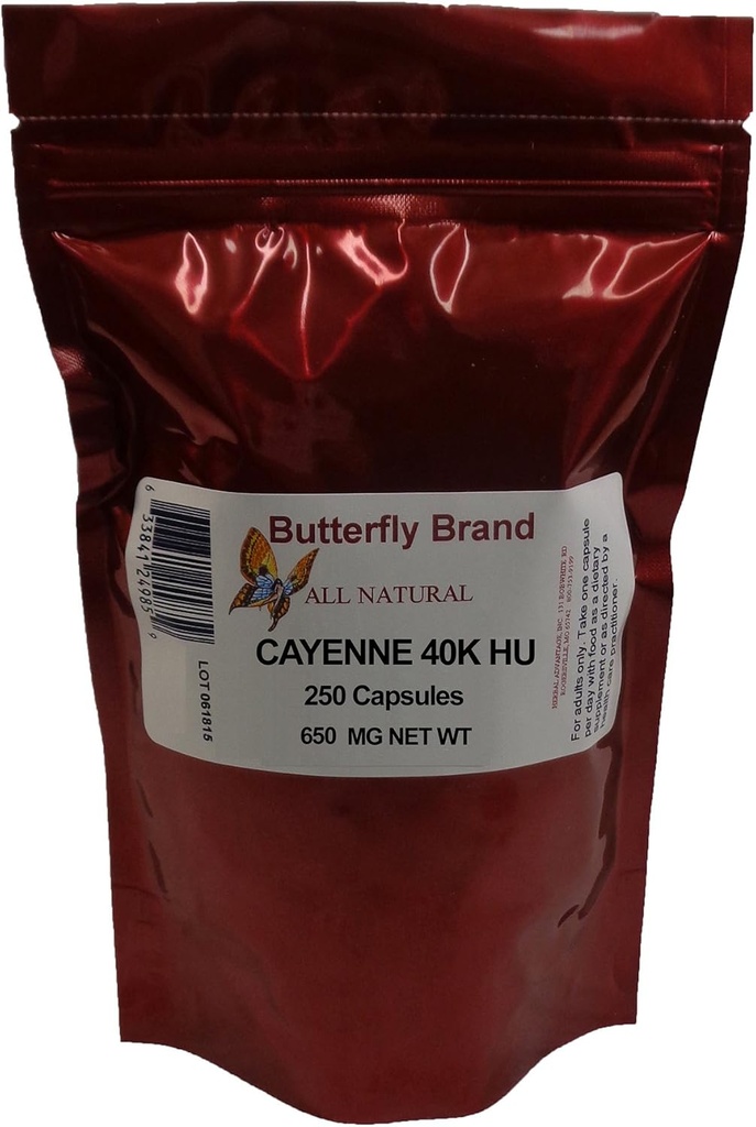 Cayenne 40K HU Capsules 650mg Bag of 250