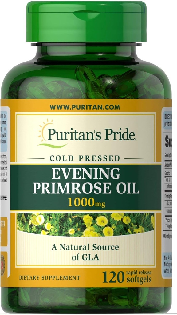 Puritans Pride Evening Primrose Oil 1000 Mg Con Gla, 120 Conde