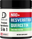 Suplemento NAD 500mg - Suplemento NAD puro - Combinado a Fisetin, TMG, Resveratrol y Quercetina - Reparación de energía y ADN, Defensa del envejecimiento, Función cerebral - 60 cápsulas