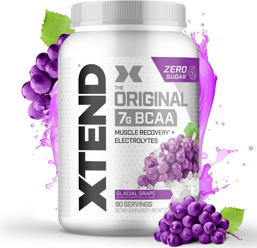 Xtend Original BCAA Powder 7g BCAA y 2.5g L-Glutamina, Sugar Free Post Workout Muscle Recovery Drink with Amino Acids for Men &amp; Women, 90 Servings