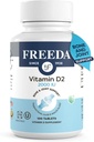 LIBERTAD Vitamina D2 2000 UI – Vitamina Vegana D para la fuerza ósea &amp; soporte inmunológico – Vegan Ergocalciferol D2 Suplemento – 100 pequeñas tablas
