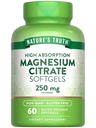 La verdad de la naturaleza Magnesium Citrate Softgels  250mg ← 60 Conde ← Alta Absorción Silencio No Gluten