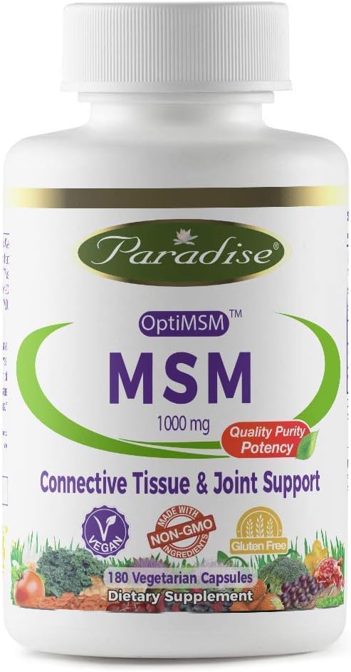 Paradise MSM. 100% OPTIMSM Original Worldwide Patented Ingredient. - 100% Naturalmente Extracted - No Harsh Chemicals o Solvents - 100% American Made!