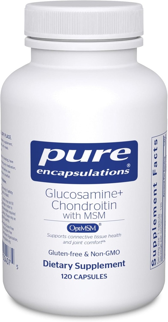 Pure Encapsulations Glucosamine Chondroitin with MSM - Supports Joint Health & Normal Cartilage Formation* - Maintains Enzyme Activity - Gluten-Free ' Non-GMO - 120 Capsules