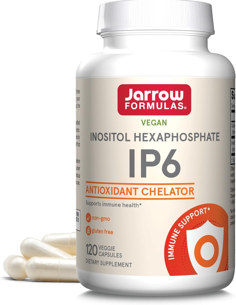 Jarrow Formulas IP6 Inositol Hexaphosphate - 500 mg - 120 Veggie Capsules - Purified Inositol Hexaphosphate - Immune Health Support Suplemento - Hasta 120 Servings