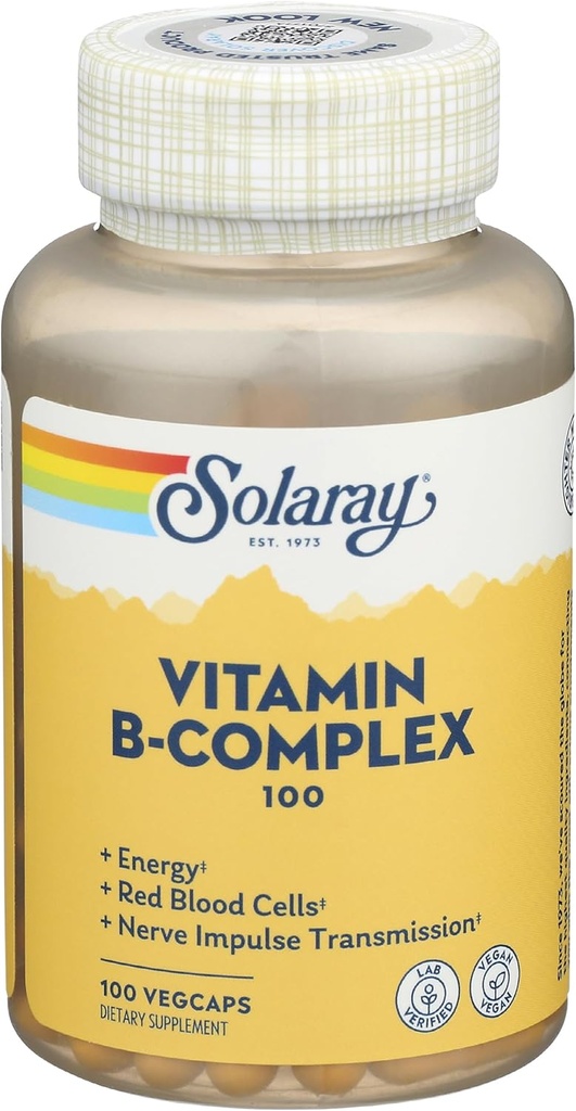 Solaray - B-Complex, 100 mg, 100 cápsulas