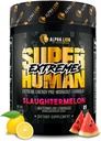 ALPHA LION Superhuman Extreme High Stim Pre Workout Powder, Beta Alanine, L-Taurine &amp; 356mg Tri-Source Caffeine for Sustained Energy, Nitric Oxide & Citrulline for Pump (21 Servings, Slaughtermelon)