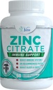 Zinc Citrate 30mg Suplemento - Soporte Inmunitario para adultos Niños Suplementos seguros Inmunitarios Vitamina Alternativa a Lozenge Tablas líquidas y Chewable