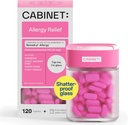 Armario: Diphenhydramine 25mg Alivio de la alergia Tablas antihistamínicas para las alergias, Hay Fever y Runny Nose, 120 Tabletas (Botella de vidrio recargable)