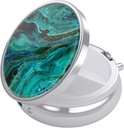 Nipichsha Pill Box, Small Pill Case for Purse & Pocket, Cute Travel Medicine Organizer, Portable Medicine Container Holder to Hold Vitamins, Medication, Fish Oil &amp; Supplement, Ocean Marble