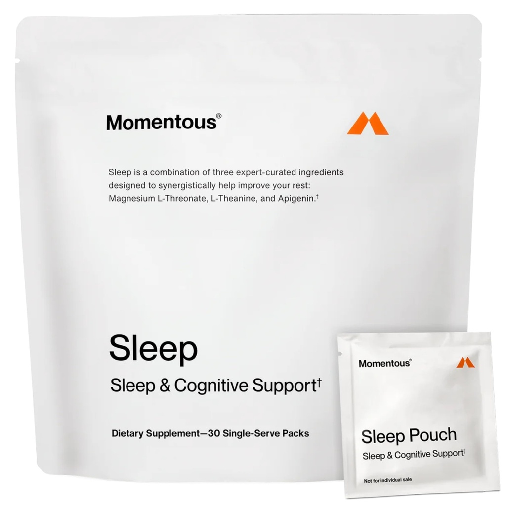 Momentous Nightly Sleep Pack - Magnesium Glycinate, Magnesium L-Threonate, y Apigenin - NSF Certified for Sport - 30 Servings