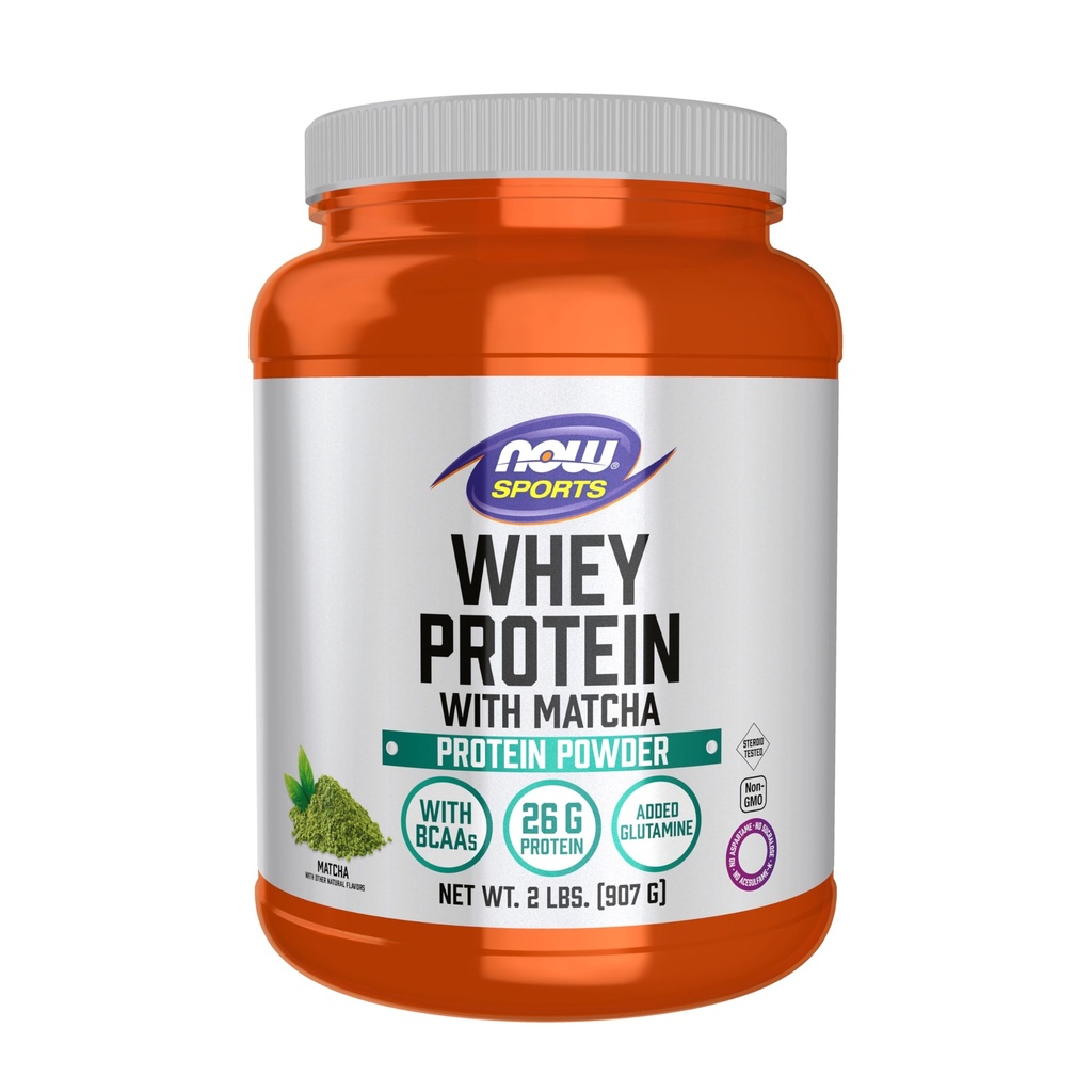 AHORA Sports Nutrition, Whey Protein, 24 G con BCAAs, Matcha Powder, 2 libras