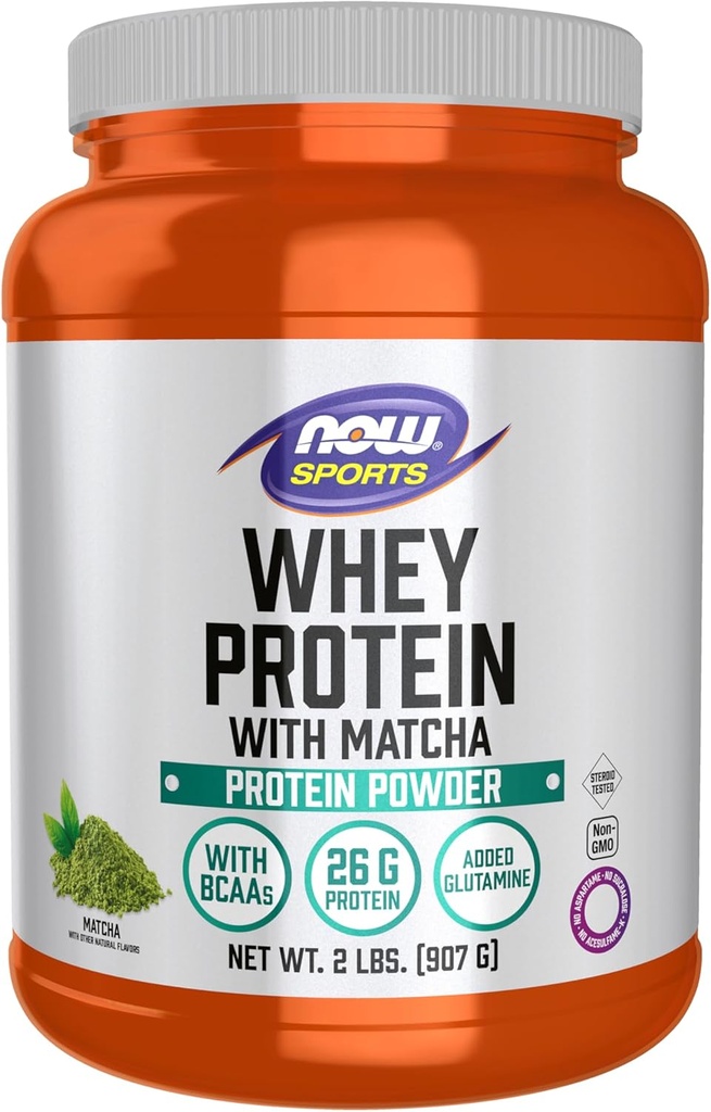 AHORA Sports Nutrition, Whey Protein, 24 G con BCAAs, Matcha Powder, 2 libras