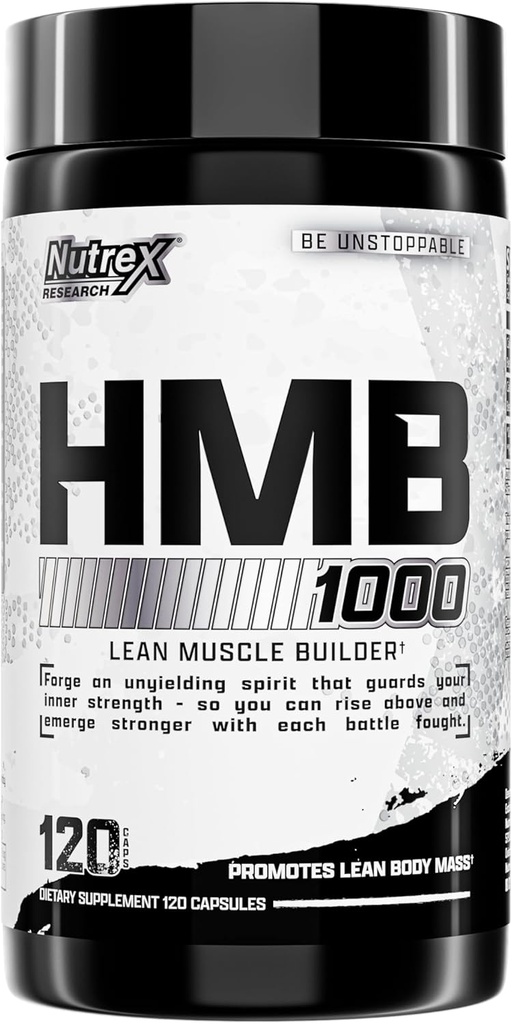 Nutrex Research HMB 1000 MG ← Apoya la recuperación del músculo, reduce los daños del músculo esquelético, mayor fuerza, prevenir la pérdida del músculo  120 cápsulas