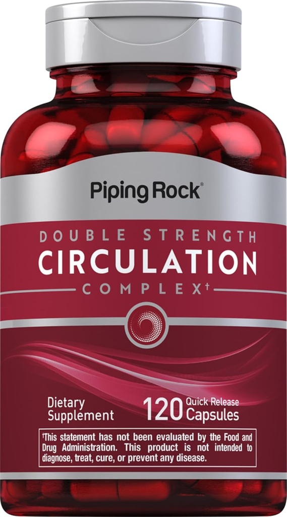 Piping Rock Circulation Suplemento Silencio 120 Capsules Silencio Double Strength Complex Silencio Non-GMO, Gluten Free