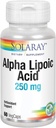 SOLARAY Alpha Lipoic Acid 250 mg - 60 VegCaps - Acción Antioxidante saludable " Apoyo energético - No GMO " Vegan