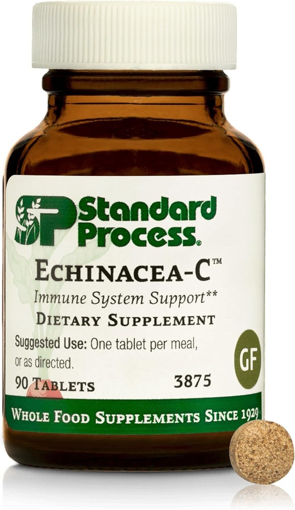 Standard Process Echinacea-C - Suplemento para Immune System Support - Ofertas Daily Vitamin C Dose - Gluten-Free, Non-Dairy " Non-Soy - 90 Tablets (90 Servings)