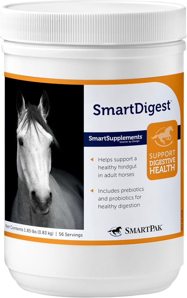SmartDigest Digestive Health Supplement for Horses Silencio Alienta la Digestión Saludable A través de Probióticos y Prebióticos TEN 56 Serviciones ANTE 1.85 lb Bucket
