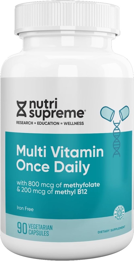 Nutri Supreme Multivitamin for Men and Women with over 20 Vitamins and Minerals, Daily Nutritional Supplement for Immune Support, Kosher, Vegetarian, 90 Day Supply
