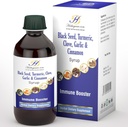 Elderberry Free Immune Support Syrup for Kids and Adults - Perfect Blend of Organic Black Seed, Turmeric, Clove, Cinnamon &amp; Ajo - Toddler Immune Booster Without Organic Elderberry Syrup