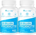 200 Billion Cfus 12 Strains Probiótico, con 3 Prebióticos Orgánicos, Probióticos para Mujeres Hombres, Suplemento diario para Immune, Gut, Salud Digestiva, Establo Stable, No GMO, 120 Caps (120-Days Supply)