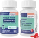 WELMATE Respiratory Relief Bundle: Maximum Strength Guaifenesin 1200 Mg Mucus Relief (100 Tablets Bi-Layer) + Phenylephrine HCl 10 mg Nasal Decongestant PE (200 Tablets) Sinus, Cold &amp; Allergy Support