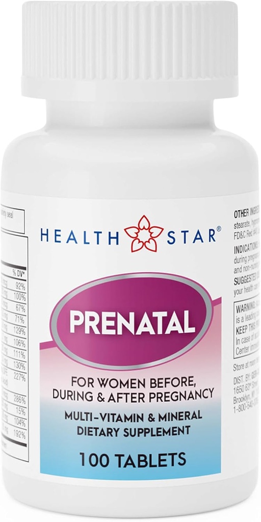 Vitaminas Prenatales de Salud para Mujeres Antes, Durante " Después del Embarazo Multivitaminas Prenatal-Posnatales con ácido fólico " Minerales para el Embarazo Apoyo al Embarazo