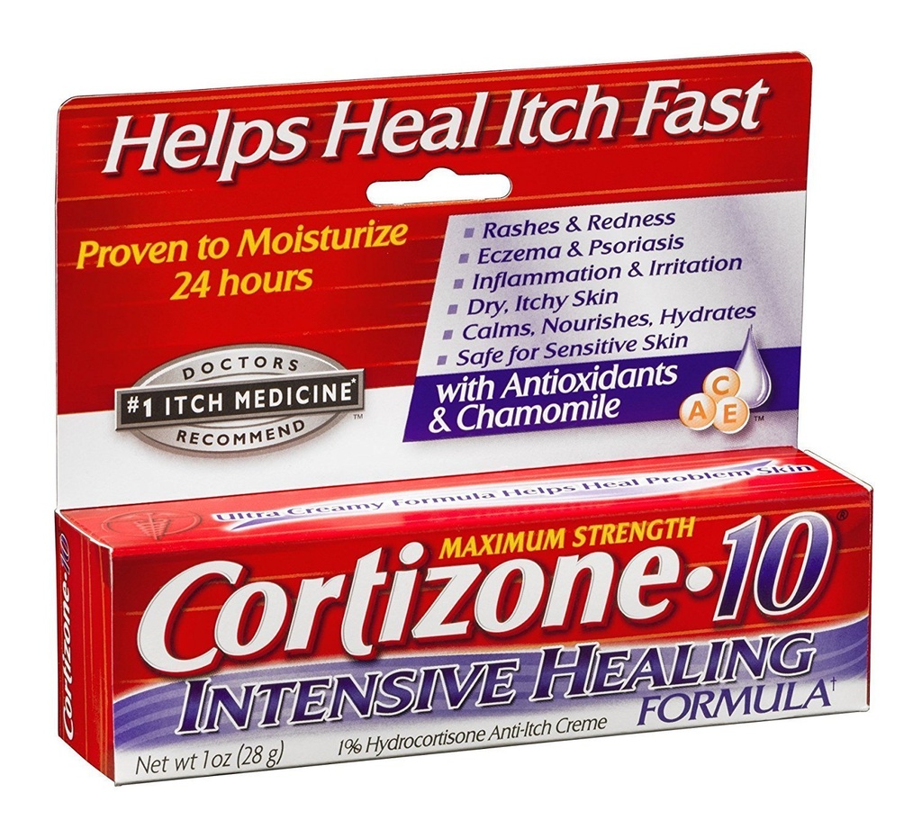 Cortizone 10 Intensive Healing Formula Anti-Itch Cream, 1 onza cada uno, Pack de 6