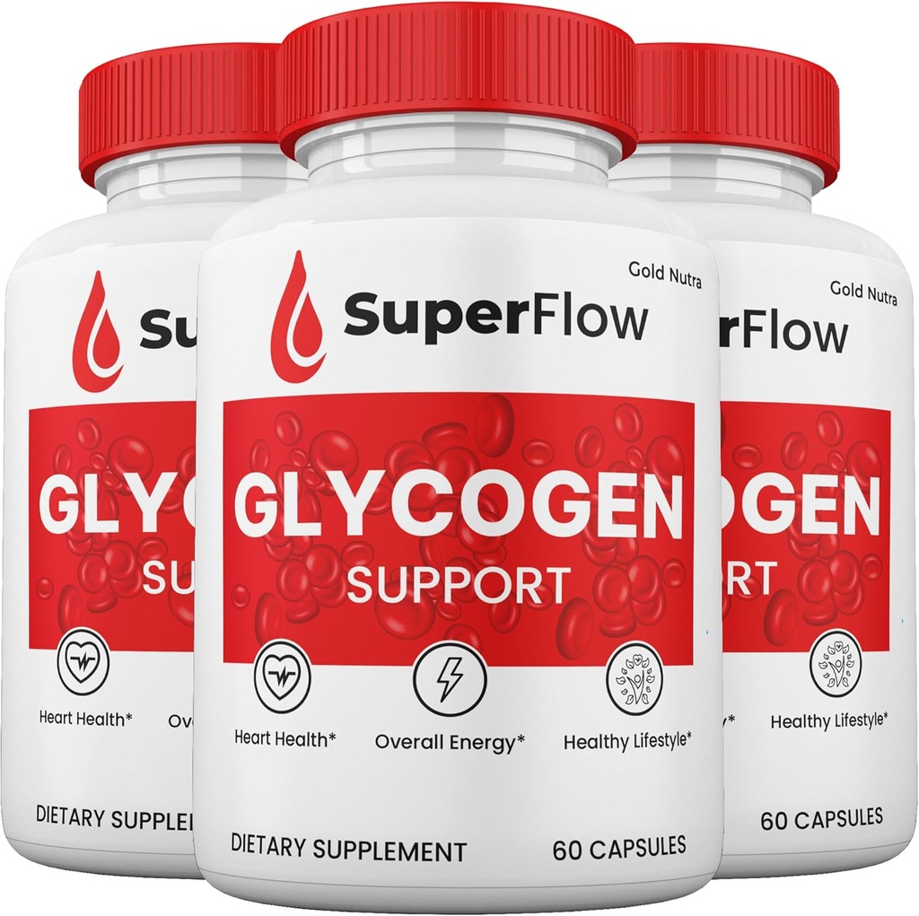 (3 Pack) Super Flow Blood Support Capsules, SuperFlow Glycogen Pills All Natural Supplement, 3-Month Supply.