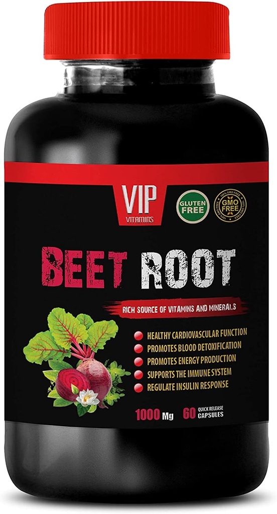 Superfood Beet Root Suplemento - Beet Root 1000 MG - Beet Root Nitric Oxide Suplemento, Beet Root Pills, Beet Root Vitamins, Immune System Support, Beet Vitamins, Beetroot Suplemento, 1 Bot 60 Tabs