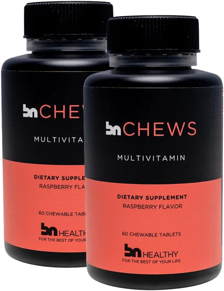BNHealthy Chewable 2 Pack Bariatric Multivitamin with Iron, Vitamin B12, Delicious Raspberry Flavor – 120 Ct – 60-120 Day Supply.
