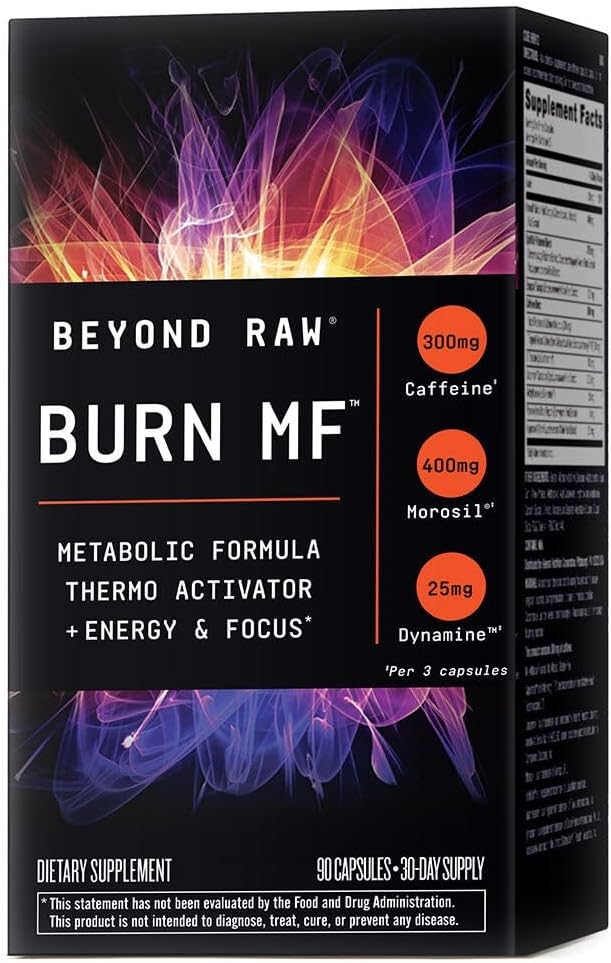 BEYOND RAW Burn MF TENIDO Fórmula metabólica, termo activador, soporta energía y foco TENIDO 90 Conde