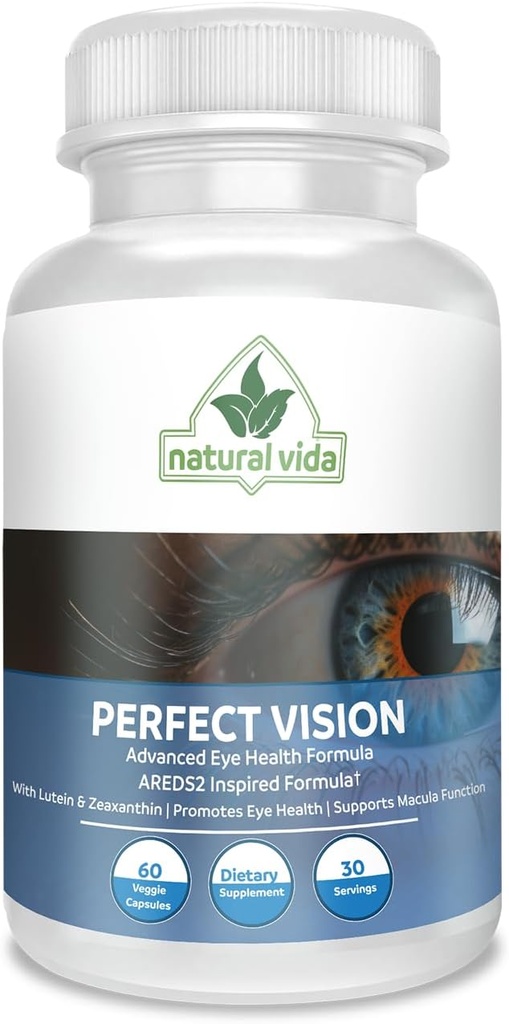 Perfect Vision AREDS2 Fórmula Inspirada - Ampliar el Suplemento Visión - Complejo Lutein Zeaxanthin Vision (60 Cápsulas Oculares)