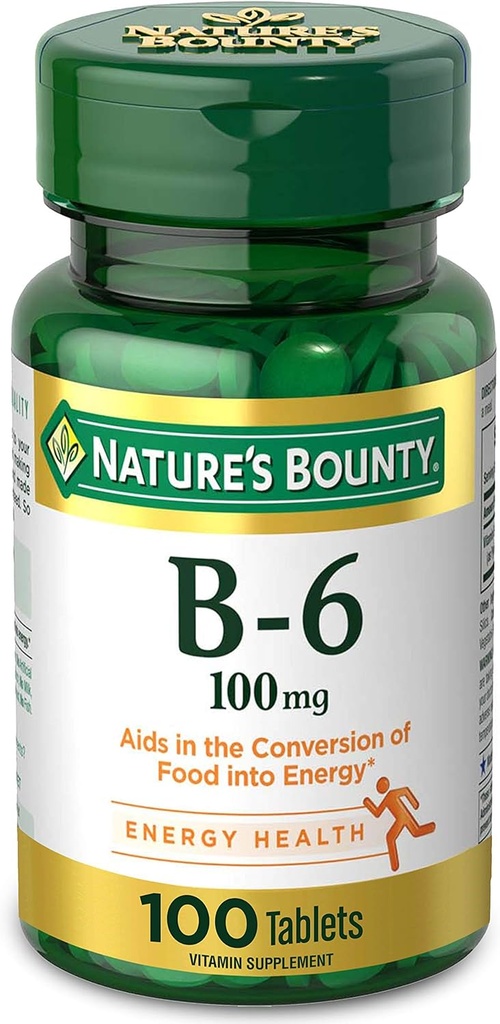 Nature?s Bounty Vitamina B6, 100 mg, Tabletas, 100 Ct..