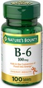 Nature?s Bounty Vitamina B6, 100 mg, Tabletas, 100 Ct..