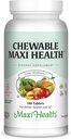 Maxi Health Chewable Multivitamin for Kids, Teens and Adults - Cherry Chewable Vitamins for Adults &amp; Children - Kosher Kids Multivitamin + Iron (180 Tabletas)