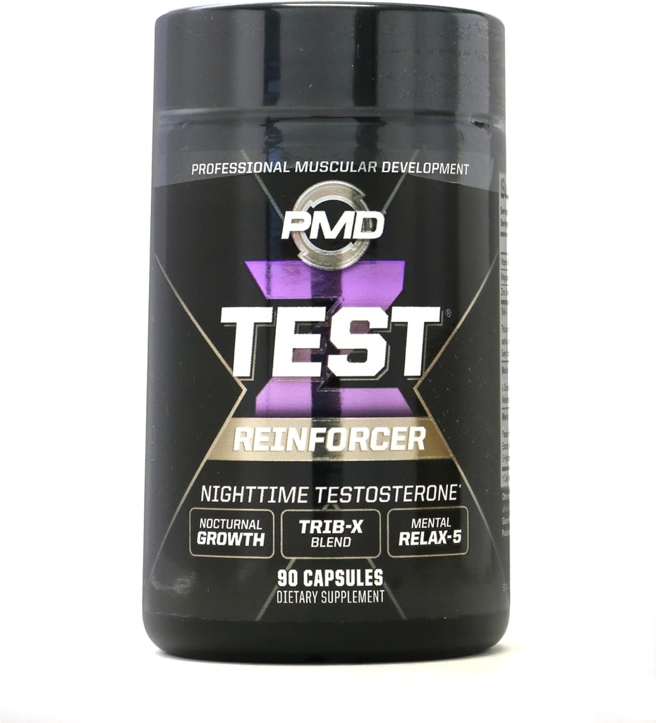 PMD Sports Z-Test Nighttime Testosterone Support - Sleep Inducer and Relaxation for Maximum Anabolic Effect - Improve Muscle Recovery, Increase Muscle Growth - 90 Capsules