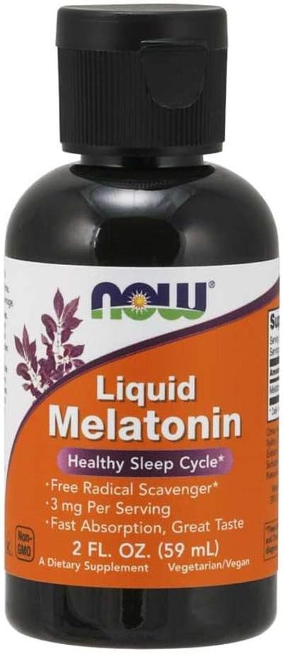 Ahora Alimentación Melatonina líquida, 2 Fl Oz, Pack de 2 (Paquete mayo Vary)